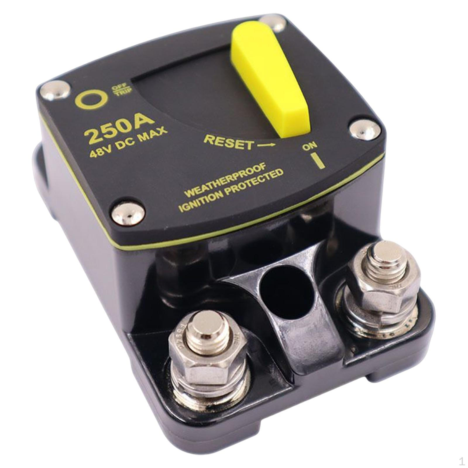 

12V- 48 Marine Boat Stereo Audio Circuit Breaker Inline Holder 250A