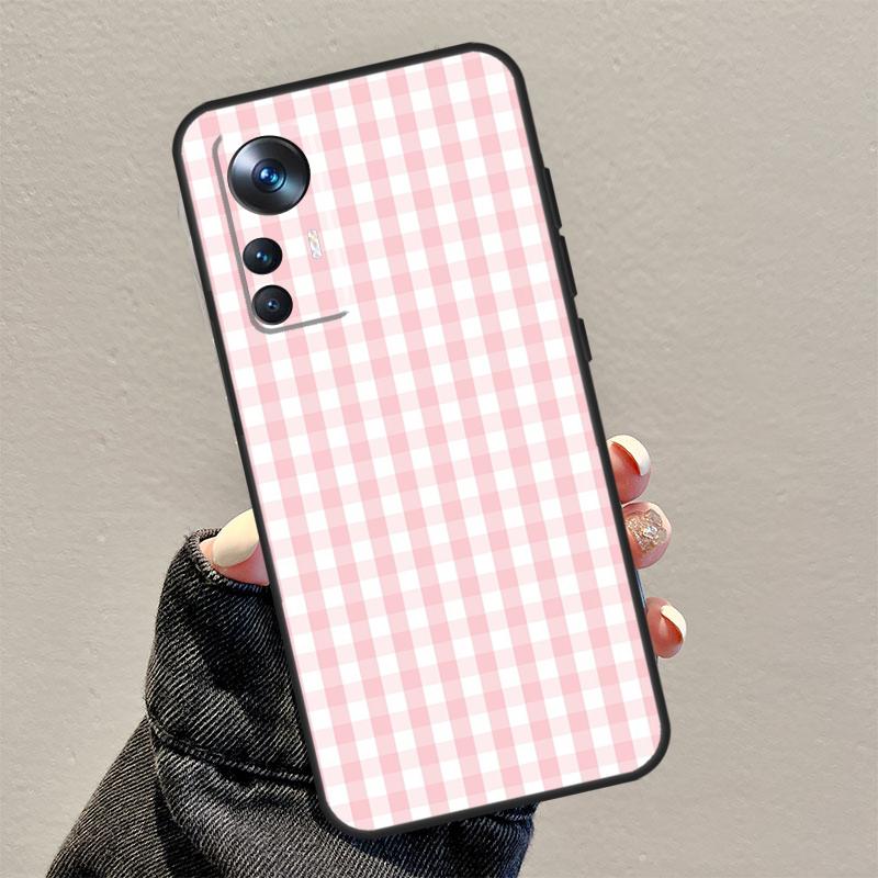 Pastell-Karo-Hülle für Xiaomi 13 Pro 11T 12T 12 Lite 12X POCO F5 Pro X3 X5 M6 Pro X4 F4 GT F3 M5s Funda