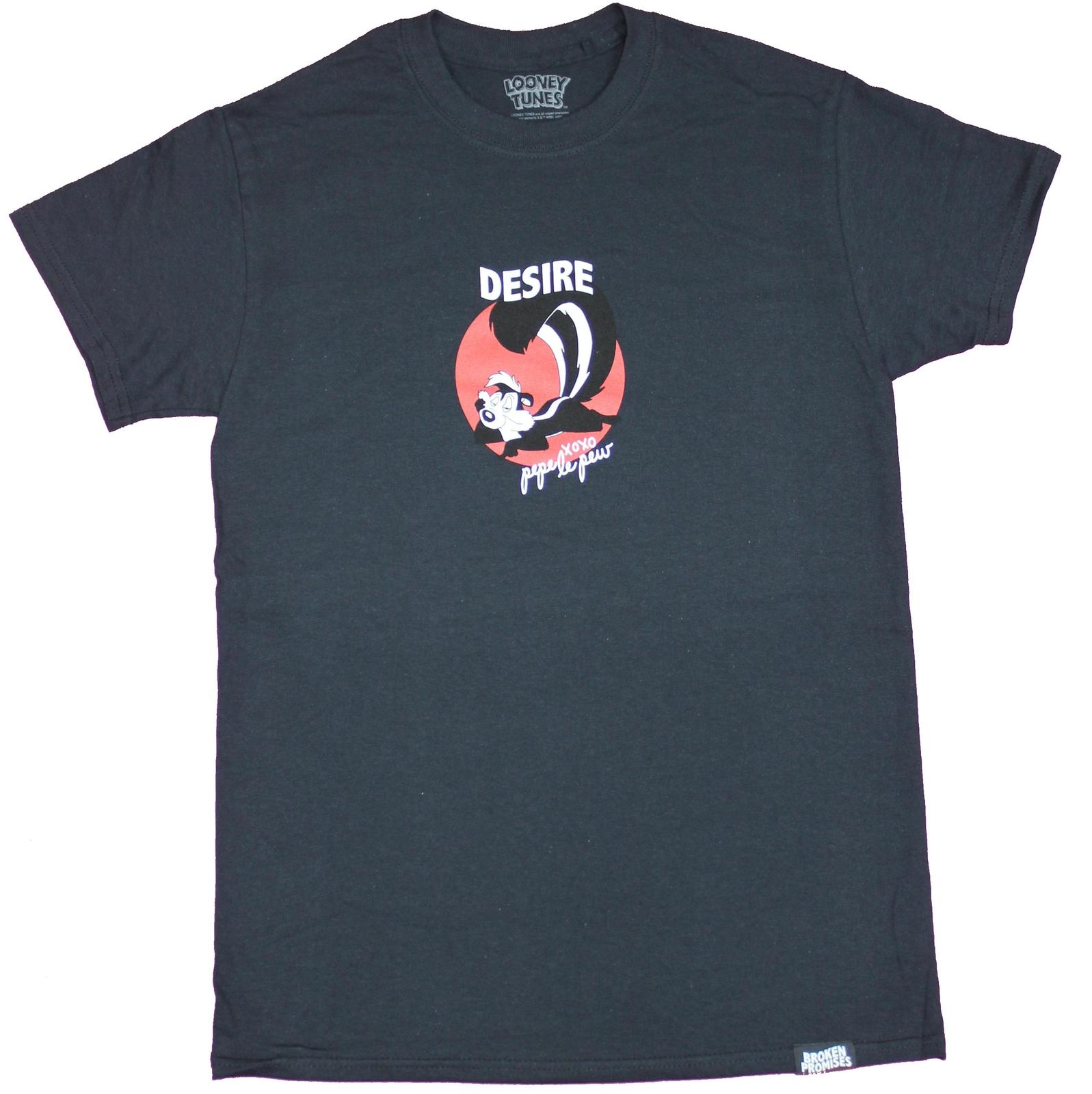 Pepe Le Pew Adult New T-Shirt - Desire XOXO Circle Skunk Pic S