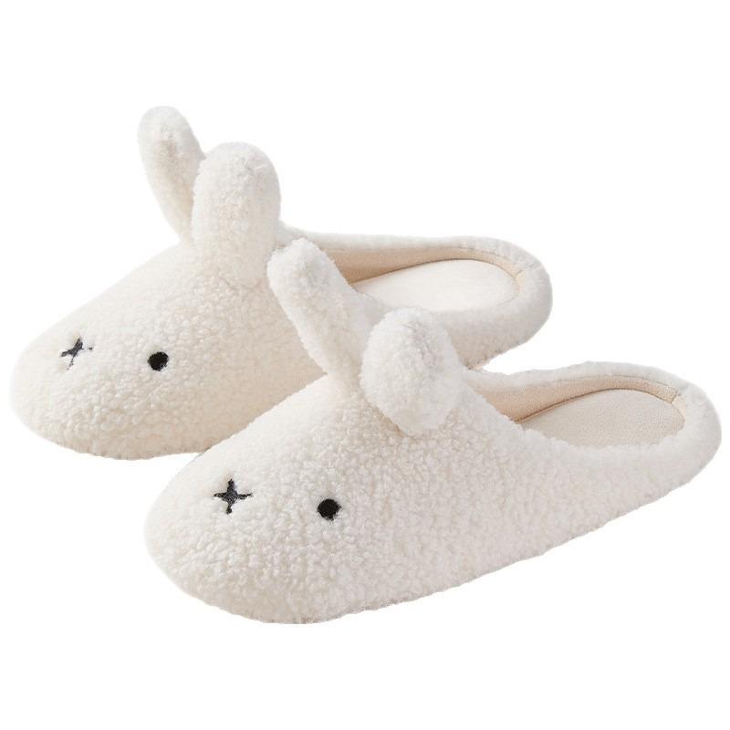Cartoon Three-dimensional Bunny Cotton Slippers Women's Autumn and Winter New Home Indoor Non-slip Warm Cute Plush Cotton Slippers