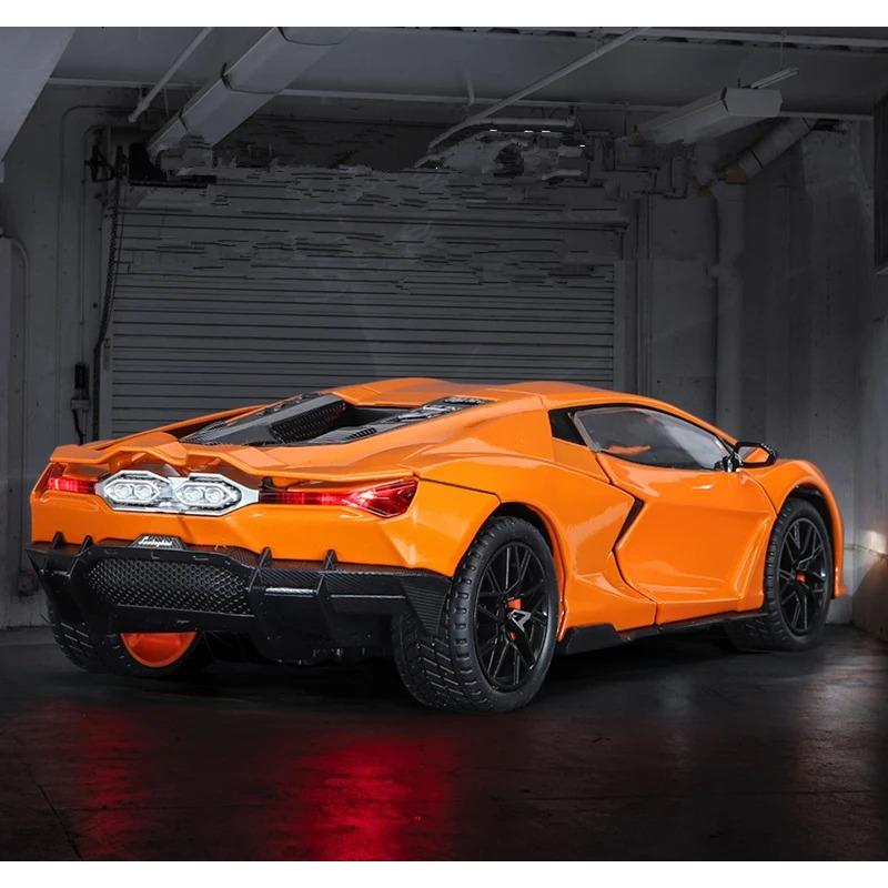 1/24 Lamborghini Revuelto Alloy Sports Car Model Diecast Metal Toy Racing Super Car Vehicles Model Sound and Light Simulation Childrens Gift