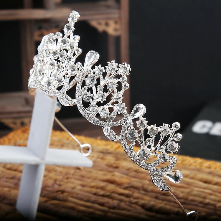 Bridal Alloy Rhinestone Crown Headdress New Baroque Crown Wedding Gauze Accessories Korean Jewelry Birthday Hair Accessories