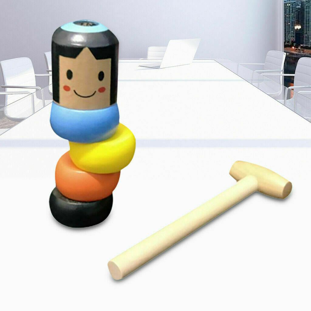 1 Set Immortal Unbreakable Wooden Man Toy Tricks Close Up Stage Props Fun Toy Gift