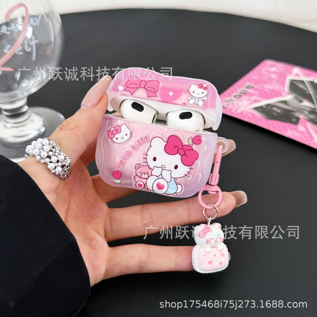 Pink KT cat for apple airpodspro1 wireless bluetooth headset case 1/1/1/1/1st generation protective case
