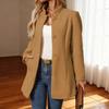 Damen Wollmischung Caban Einfachreiher Kurzer Trenchcoat Stehkragen Blazer Jacke Herbst Winter Schicke Oberbekleidung