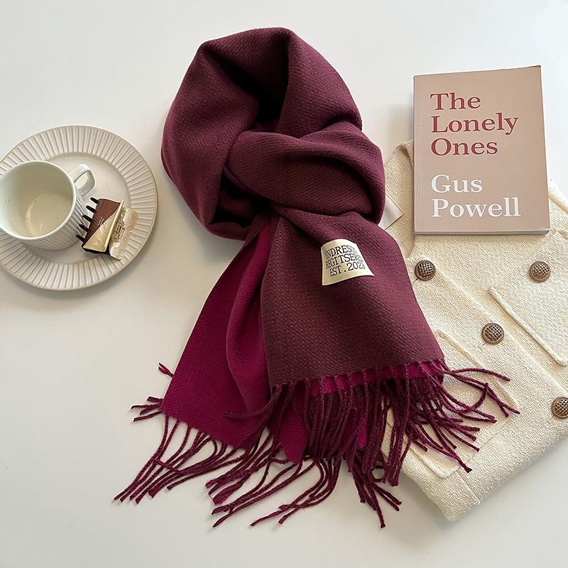 Luxury 2 Colours Cashmere Scarf Women Autumn Winter Shawl Pashmina Handkerchief Lady Pareo Soft Outdoor Windproof Travel Bufanda