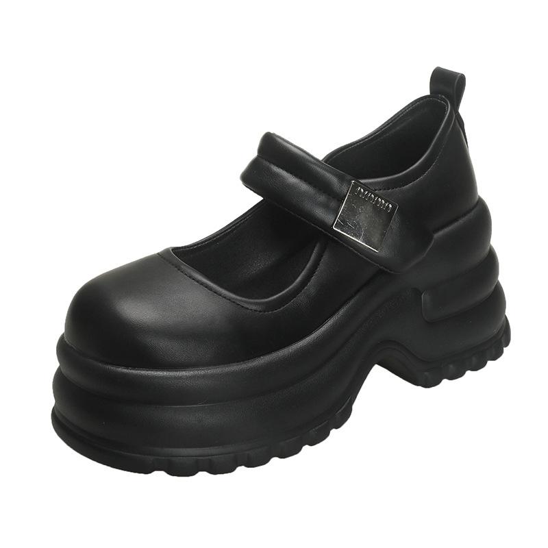 

Mary Jane women s shoes muffin platform wedding shoes with skirts 2025 new pregnant women flat-bottomed loafers 39 чёрный