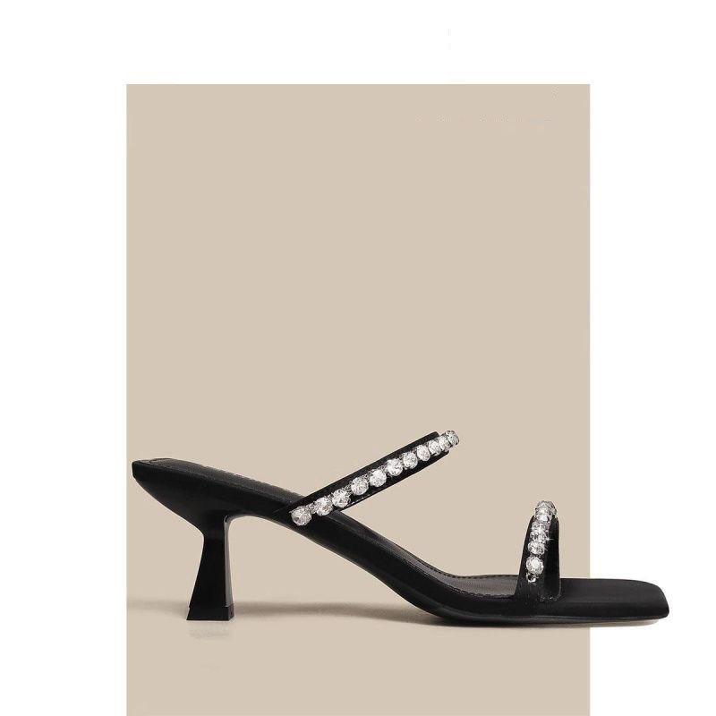 Sandals women's summer high heels new girls sexy open-toed temperament rhinestone stiletto with sandals