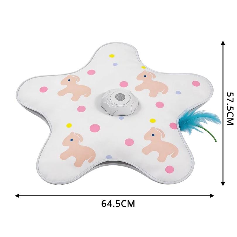 Interactive Hide And Seek Cat Toy Motion Activated Hunting Cat Toy with Bird Sound Silent Mode Moving Feather for Indoor Cats