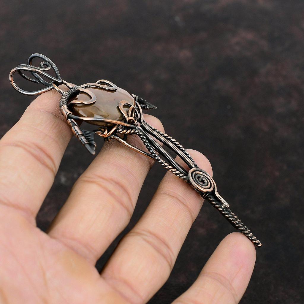Red Jasper Pendant Copper Wire Wrapped Pendant Handmade Pendant Natural Gemstone Jewelry Brand New Pendant Copper Wire Jewelry Wedding Gift