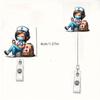 Cute Ambulance Retractable Nurse Badge Reel Clip Cartoon Medicine Doctor Students IC ID Card Badge Holder