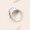 Huajie Full Paved Brilliant Square Zircon Couple's Rings Wedding Bridal Party Gift Shining Ring  Trend Tide