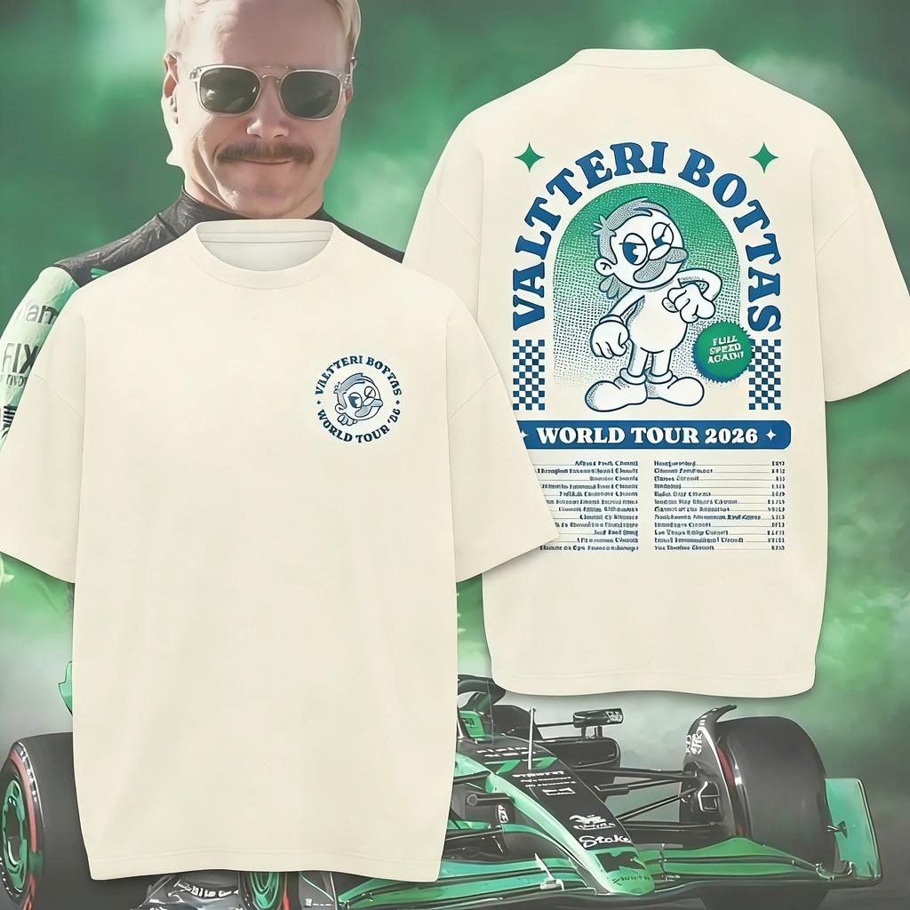 Summer Fashion Trendy Tee Valtteri Bottas World Tour 2026 Universal Gift T-Shirt for Fans - Comfortable and Breathable Y2k Oversized Tshirt