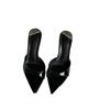 European and American New Simple One word High Heels Sexy Pointed Thin Heels Cool Slippers