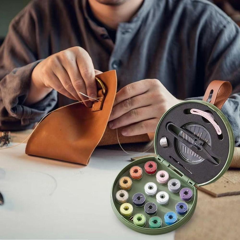 Plassbesparende Mini Sysett Bærbar Manuell Syverktøysett Praktisk Reise Sykit Husholdning