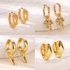 Geometric Hook Earrings For Women Stainless Steel Gold Color Jellyfish Dangle Drop Earrings 2025 Trend Piercing Wedding Zircon
