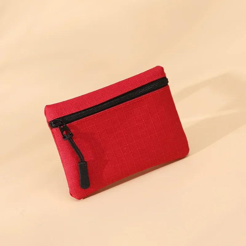 Mini borsa portamonete in tela con cerniera semplice per bambini, tasca porta soldi, colore solido, portachiavi, donna, uomo, portafoglio carino, mini borsa