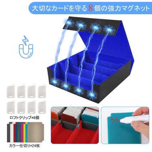 ZWSJLC Deck Case, Card Storage, Large Capacity, PU Leather, Trading Card Storage Box with 24 Dividers and Card Stoppers, Compatible with MTG and Other