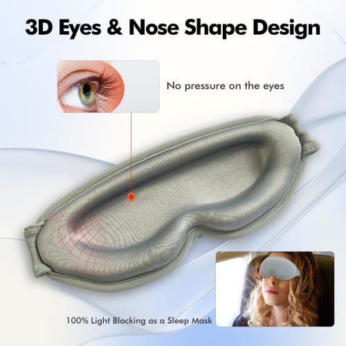 HiiPeak USB Typ-C Elektrisch Beheizte Augenmaske, Ultraleicht, Temperaturregelung, Zeiteinstellung, Druckfrei, Lichtblockierend, Schlaf, Reise, Geschäft