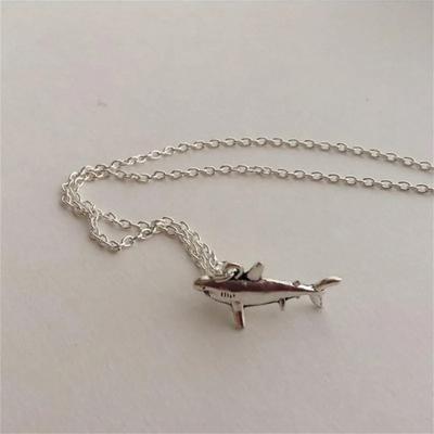 Minimalist Style Shark Pendant Necklace Creative  Jewelry Accessory For Match Daily Outfits Party Accessory And Casual Dating Decor