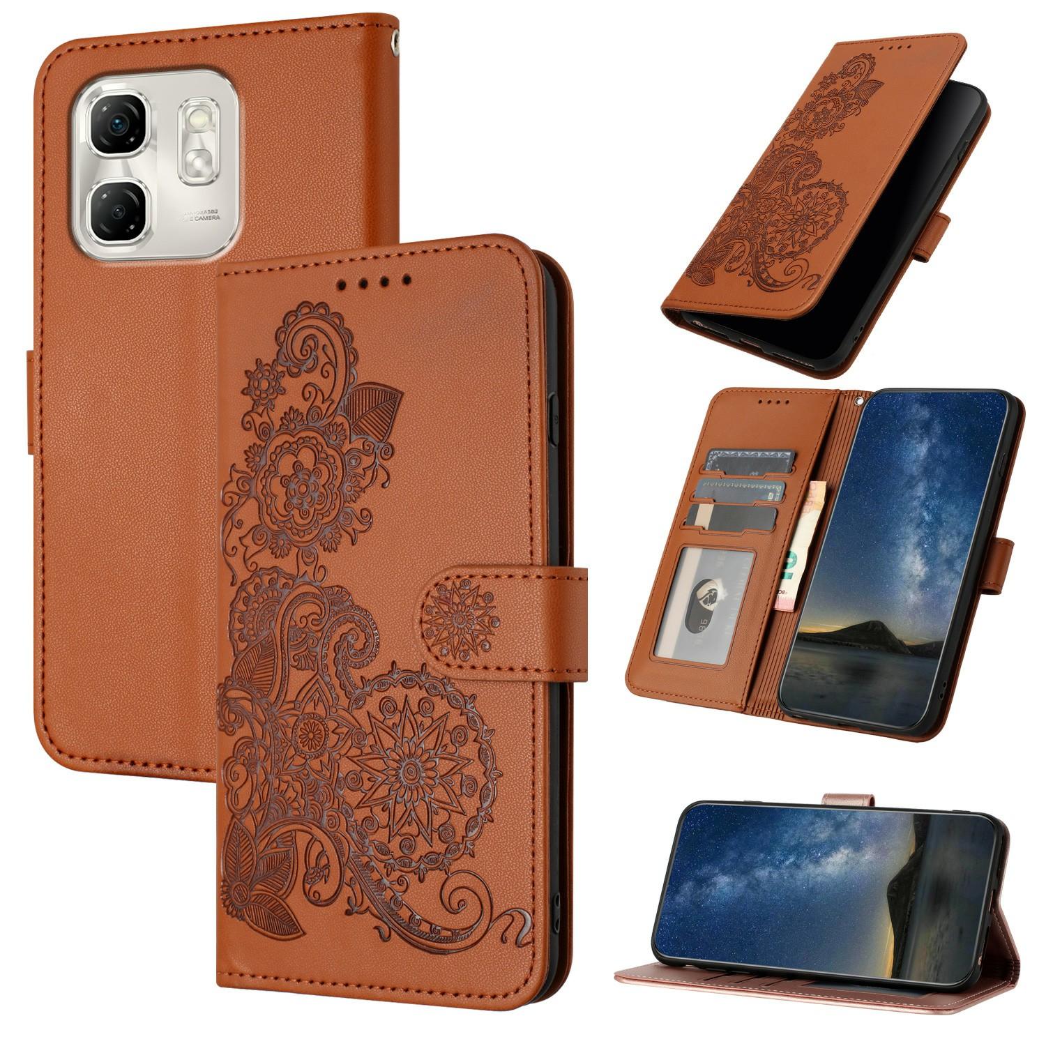 

For Infinix Hot 50i 5G/Smart 9 4G Phone Cases Mandala Flower Leather Wallet Mobile Cover with Strap E