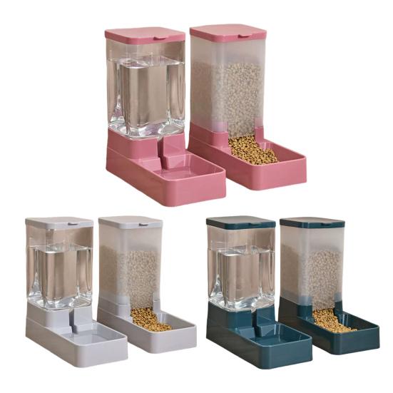Automatic Pet Feeder And Water Dispenser Set 3.8L Capacity Food Bowl Water Drinker Pet Feeding Station for Small Medium Dog Cat Puppy