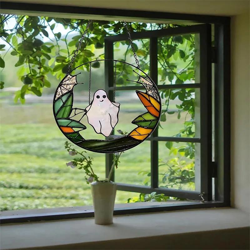 Interesting Halloween Colored Metal Pendants For Witches Swinging On Swings Haunted Houses Terrifying Window Wall Decorations