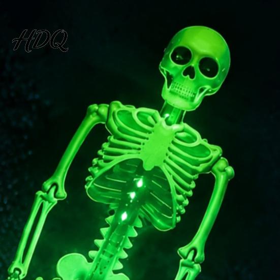 Festive Outdoor Party Lighting Solar Skeleton Garden Stake Light Halloween 3D Glowing Skull Yard Lights Decor with LED Waterproof Lawn Lamp