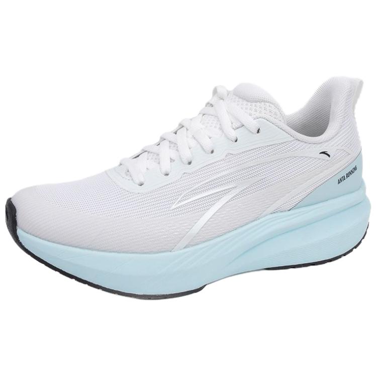 Anta Cloud Tracking Comfortable Shock Absorbing Lightweight Low Top Casual Running Shoes Women sneaker White Blue 122515522-3