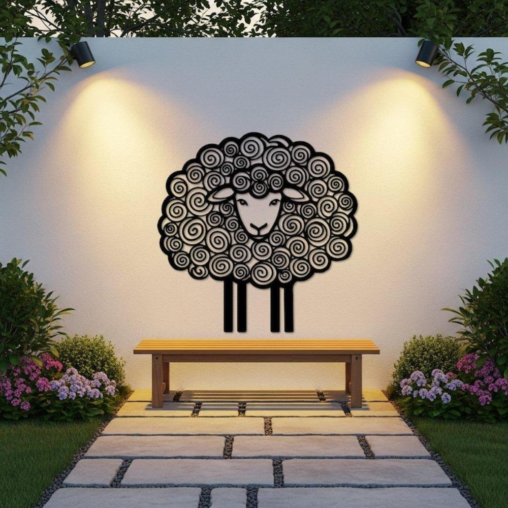 Metal Sheep Wall Art Farm Sign Cute Animal Decor For Room