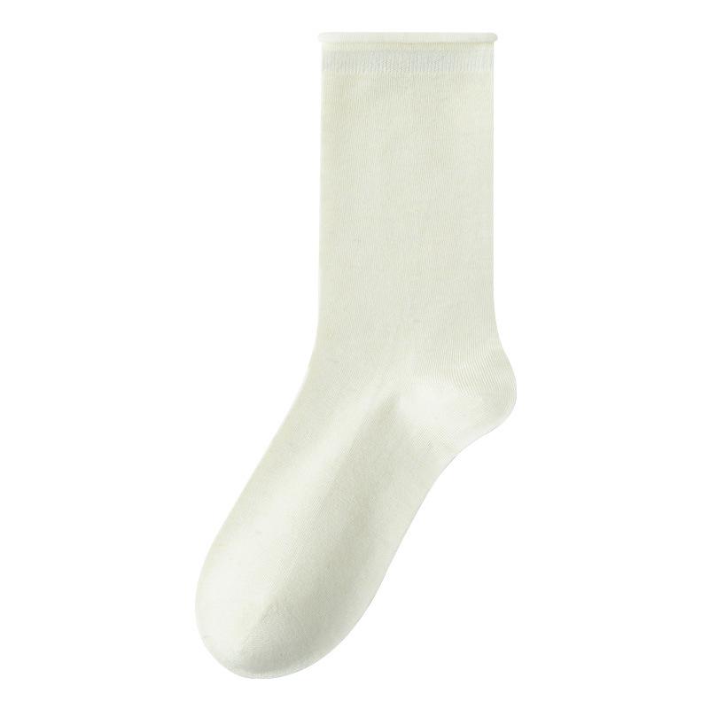 Spring & Autumn Mulberry Silk Antibacterial Mid-Calf Socks - Odor-Resistant Solid Color for Loafers
