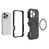 For iPhone 16 Pro Magnetic Case Butterfly Armor Hollow Heat Dissipation PC+TPU Phone Cover