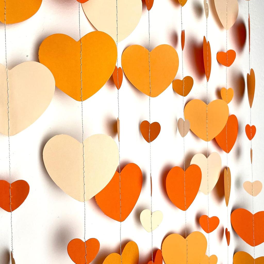 52Ft Valentines Day Party Decorations Red Heart Garland Metallic Glitter Hanging Heart Streamer Banner for Anniversary Mother's Day Engagement
