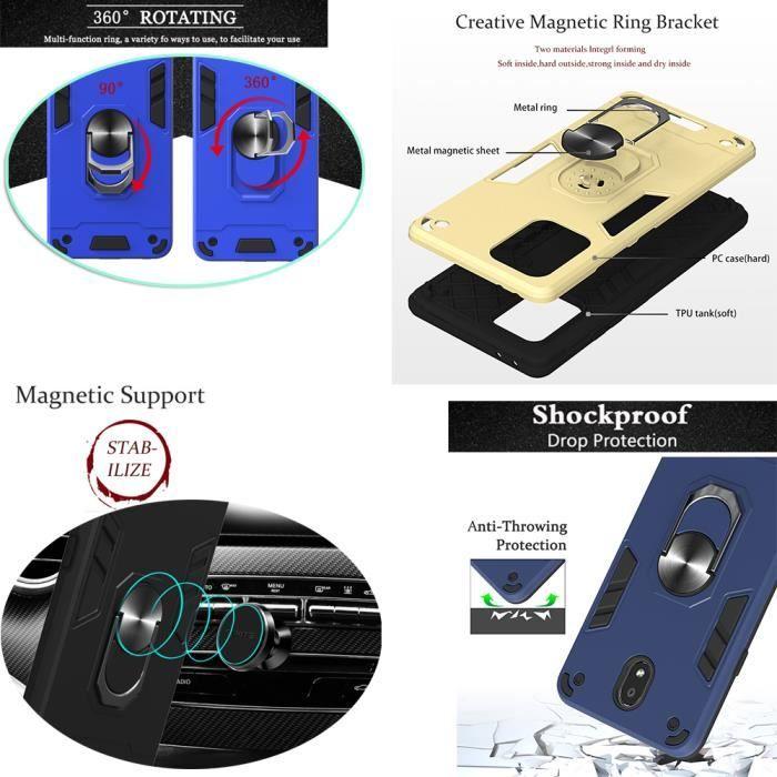 Coque - iPhone - iPhone X / XS - Rouge - 360° Stand - Antichoc