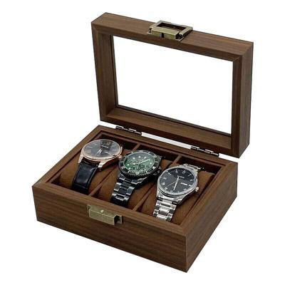 Vintage Holz Uhrenbox 3/6/10 Slots Uhr Display Box mit Glasdeckel Uhr Veranstalter von Männer Geschenk Uhr Holde