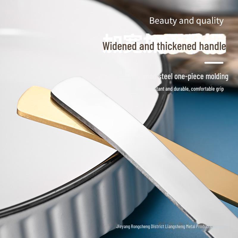 Jieyang Stainless Steel Tableware: Thickened Soup, Rice, and Watermelon Spoons