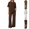 Women's Casual Fashion Short-Sleeve Top And Long Pants Set