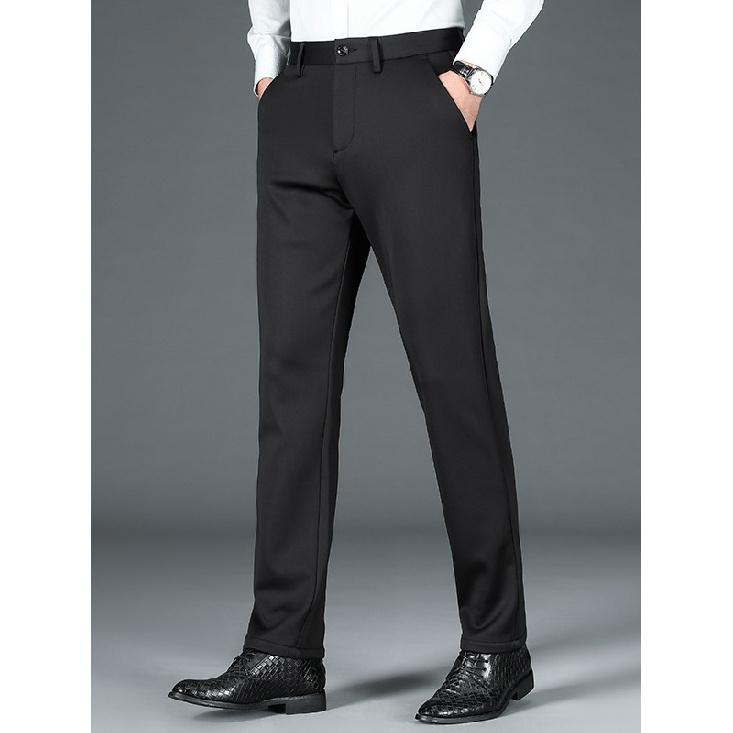 Зимние новые плюшевые толстые мужские повседневные брюки прямого кроя — фото 4