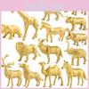 Premium Pvc Wild Animal Model Collection Including Giraffe Lion Elephant Golden Set