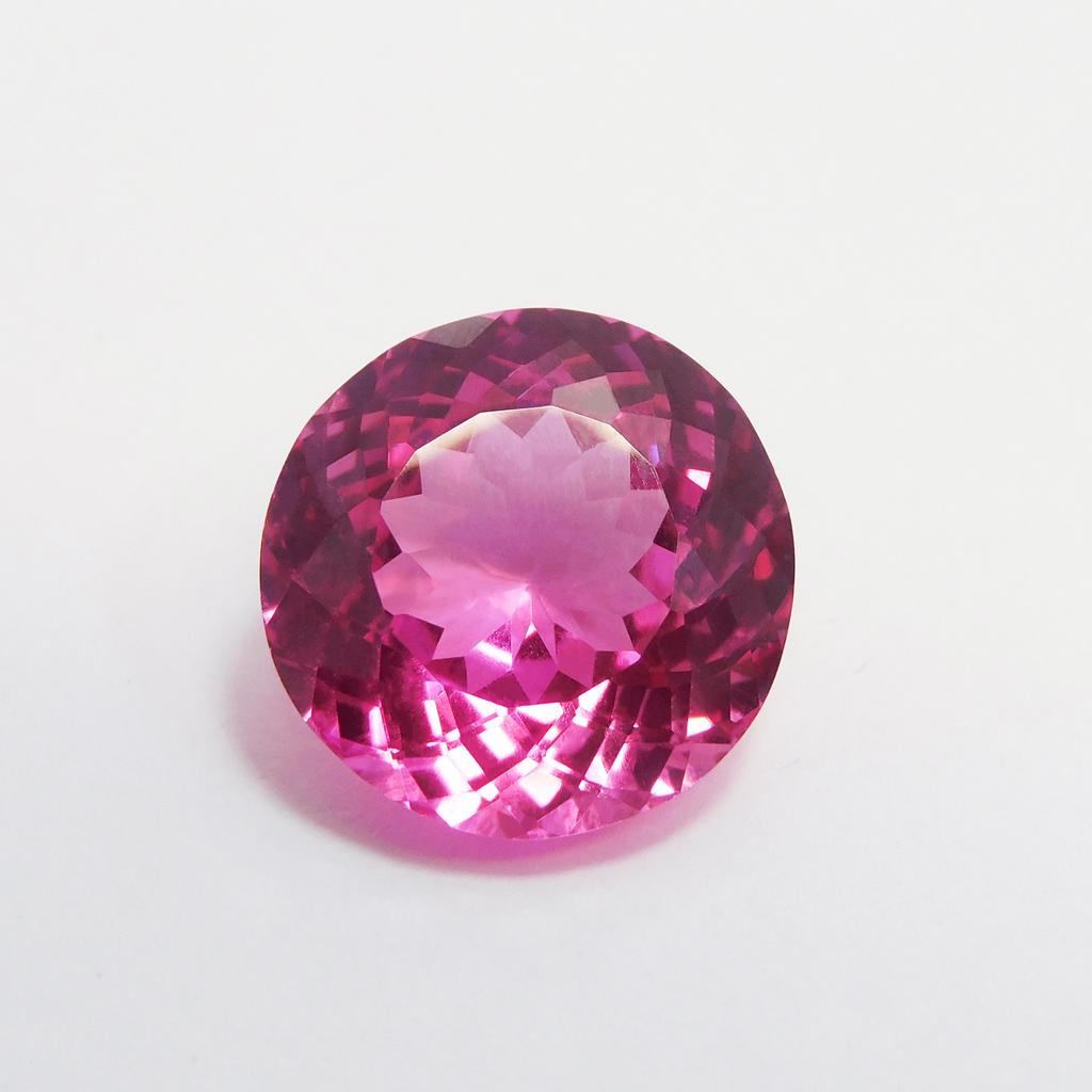 Natural Pink Ruby Loose Gemstone 13.40 Ct Round Cut for Jewelry Making and Gem Collections