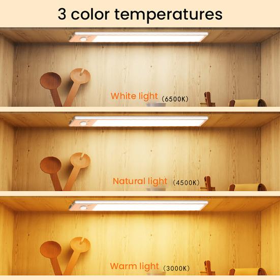 Motion Sensor Light Rechargeable Magnetic Night Light Adjustable Brightness Color Wireless LED Lighting for Closet Hallway
