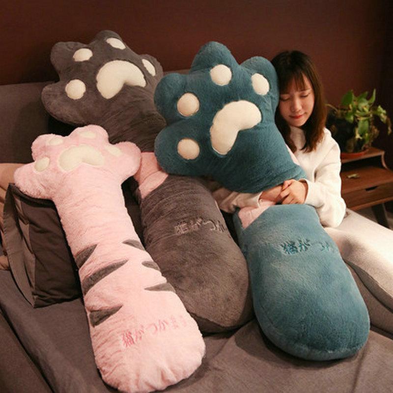 70-140cm Cat's Paw Plush Toys Stuffed Lovely Long Doll Soft Sleep Pillows Creative Sofa Gifts