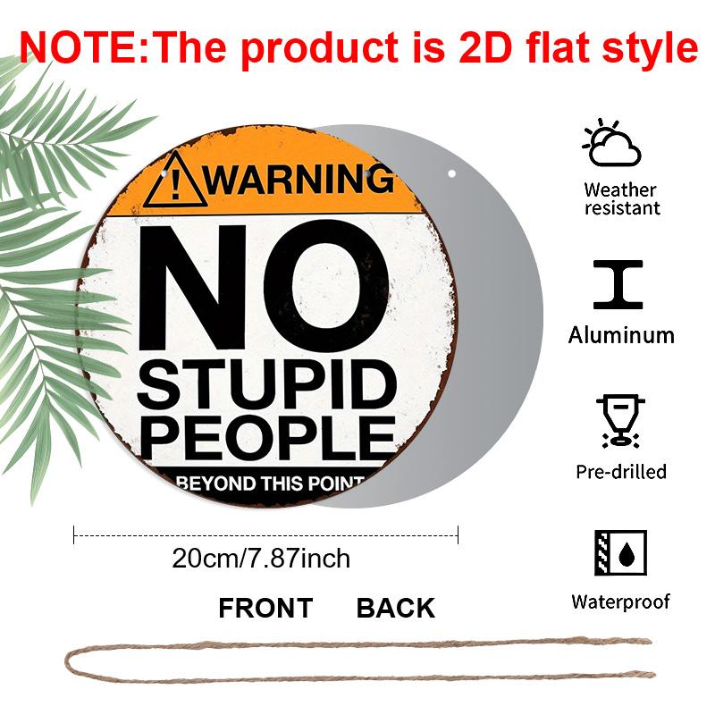 

2D Flat 1pc, 8x8 in, No Entry for Fools Aluminum Metal Decorative Signs & Plaques Front Porch Living Room Bedroom Home Decor, Rustic Style Wall Art 1pc
