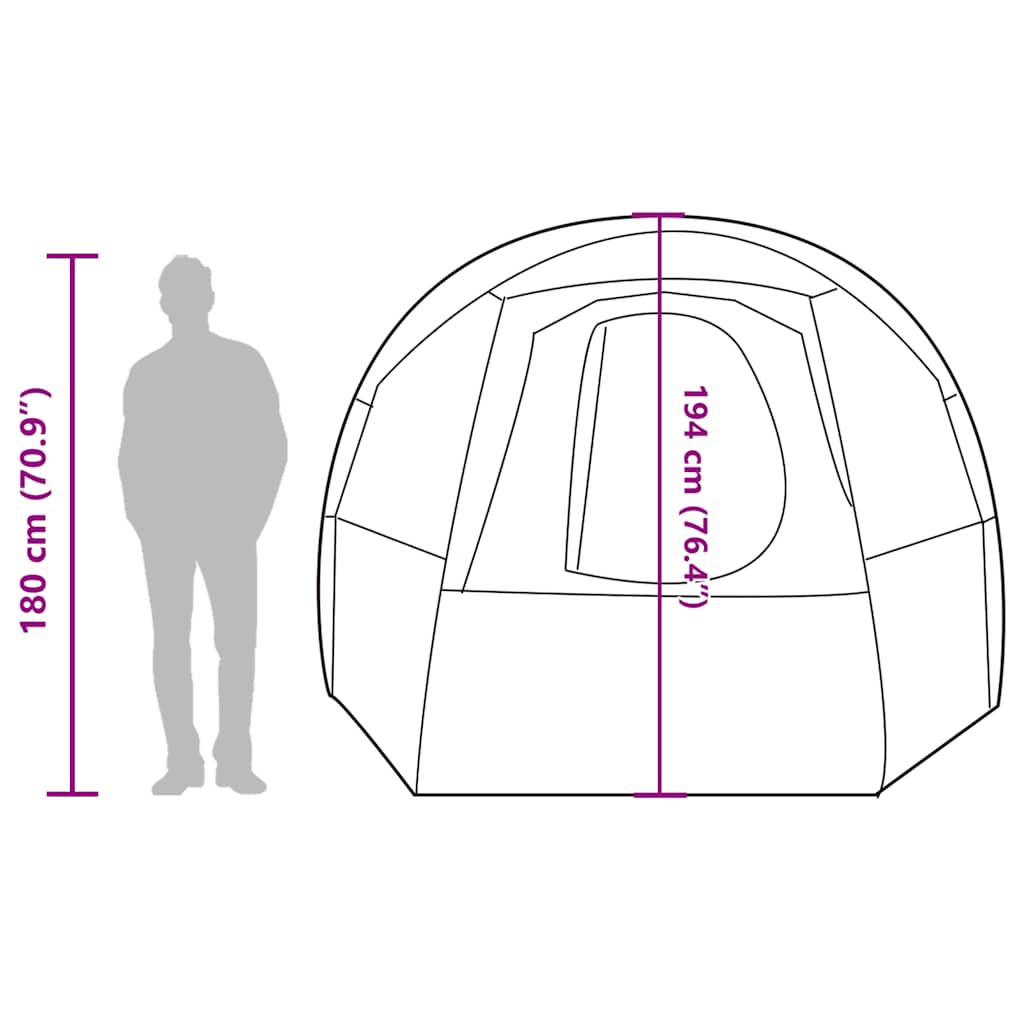 Tunnel Tent for 4 Persons Green Waterproof