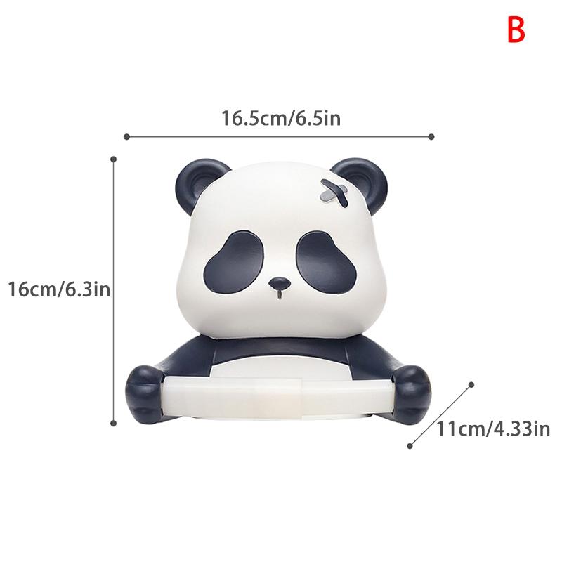 Cartoon Wall-Mounted Toilet Paper Holder, Plastic Material, Self-Adhesive Installation, No Drilling Required