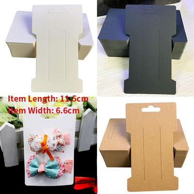 100pcs 6.6x11.5cm Hair Clips Jewelry Display Card Blank Kraft Paper Card Hairclip Price Tag Hairpin Packaging Cardboard Holder ZPG