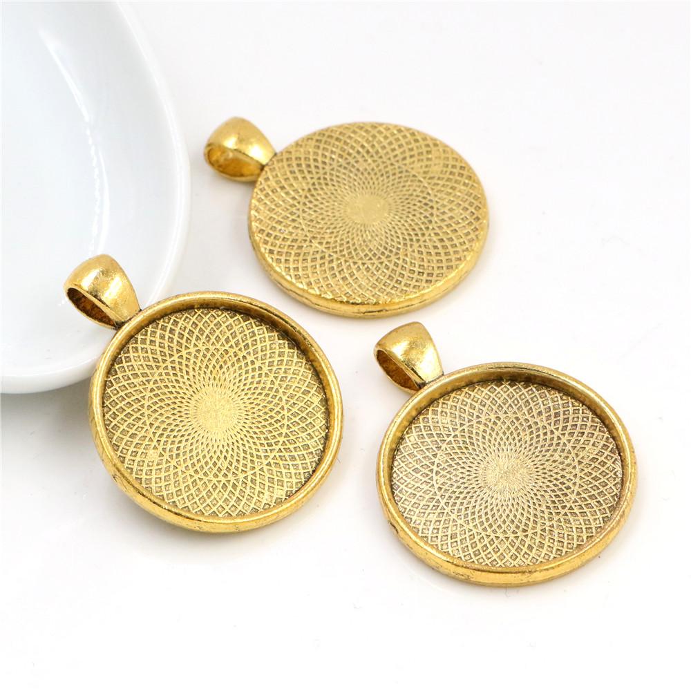 5pcs/Lot 30mm Inner Size 9 Colors Plated Classic Style Cabochon Base Setting Charms Pendant