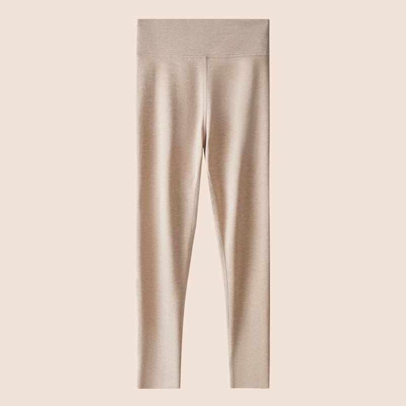 High-Waist Seamless Tummy-Control Cashmere Silk Women's Leggings - Thick, Warm, Plus-Size for Autumn & Winter