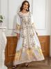 ZD025 Stylish Muslim Women's Beaded Print Robe Dress