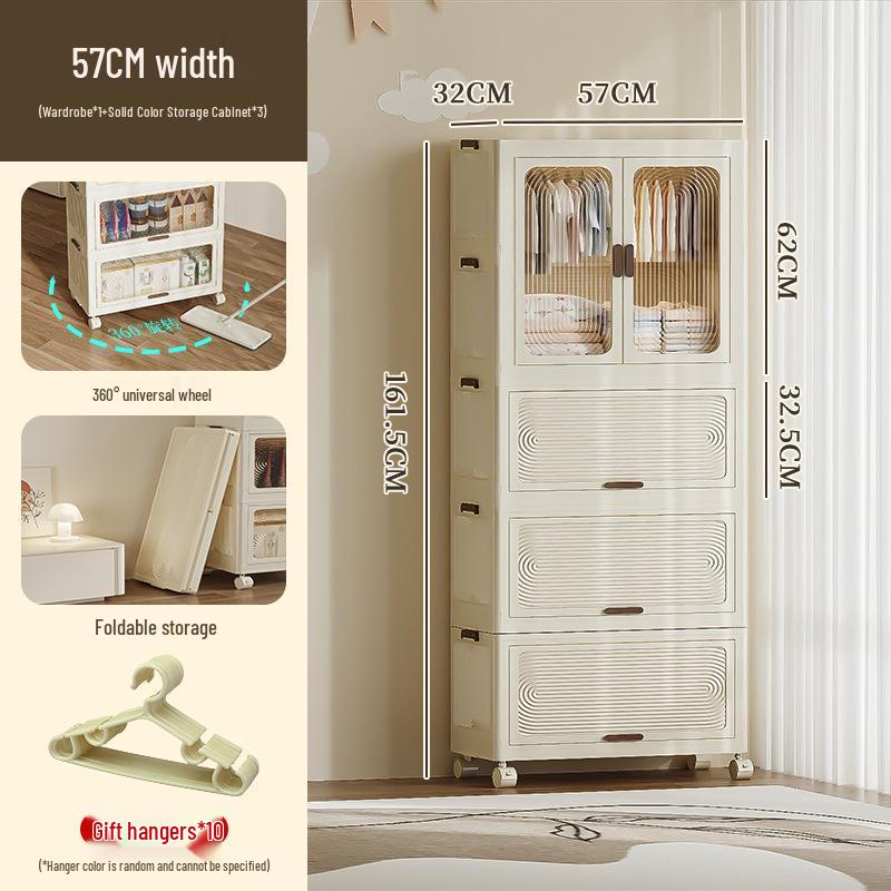 Children's Multi-layer Folding Wardrobe Storage Cabinet for Baby Clothes